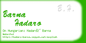 barna hadaro business card